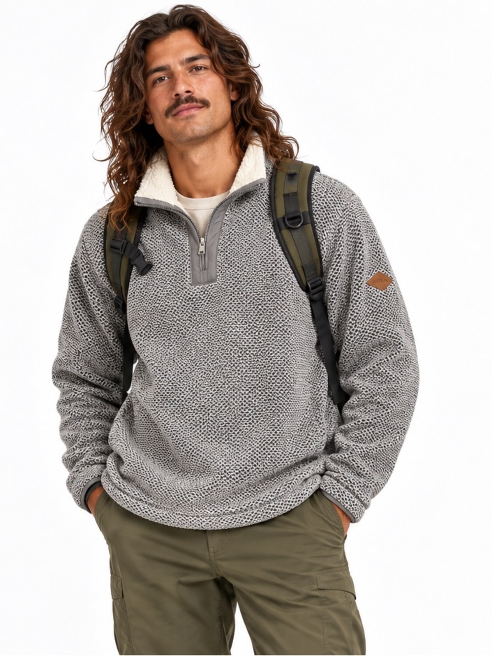 Orvis Classic Collection Sherpa Lined Quarter Zip Pullover Men’s L